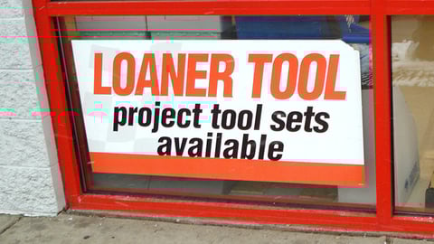 Advance Auto Parts 'Loaner Tool' Window Cling