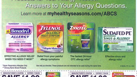 J&J 'A is for Allergy' FSI