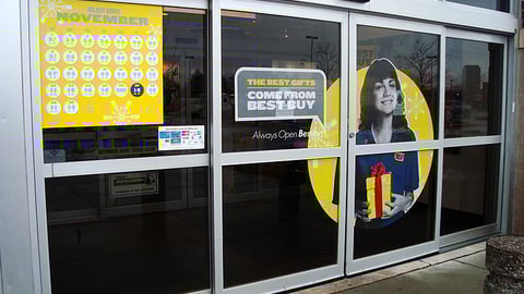 Best Buy Holiday Door Cling