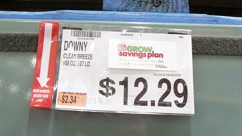 BJ's Downy 'Grow Your Savings' Price Sign