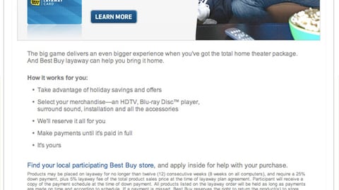 Best Buy 'Big Game' Email
