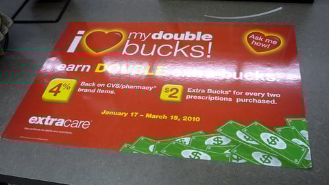CVS/pharmacy 'Double Extra Bucks' Floor Cling