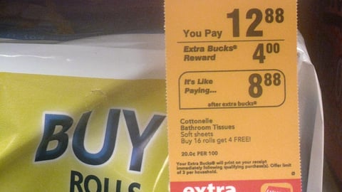 CVS Cottonelle Extra Bucks Shelf Tag