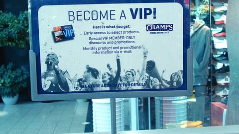 Champs Sports VIP Membership Sign