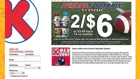 Circle K Muscle Milk 'Arizona Football' Online Ad