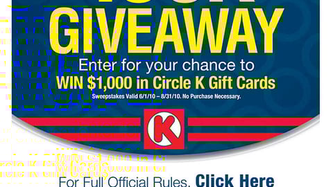 Nestle Circle K '$100K Giveaway' Website
