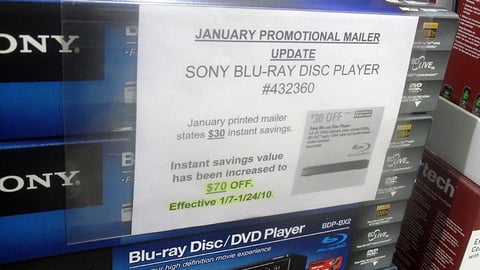 Costco Sony DVD 'Mailer Update' Sign