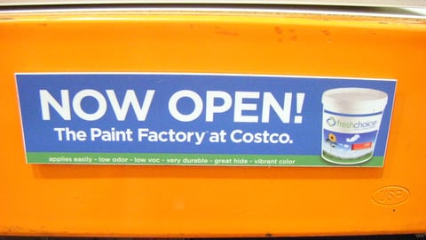 Costco 'Paint Factory' Shelf Sign