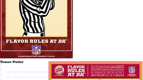 Burger King Flavor Rules NFL Program