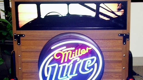Miller Lite Woody Truck Sign