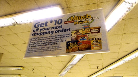 A&P 'Frozen Food Month' Ceiling Sign