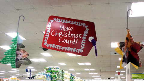 Kmart 'Make Christmas Count' Ceiling Signs