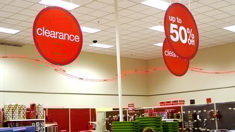 Target Clearance Ceiling Signs