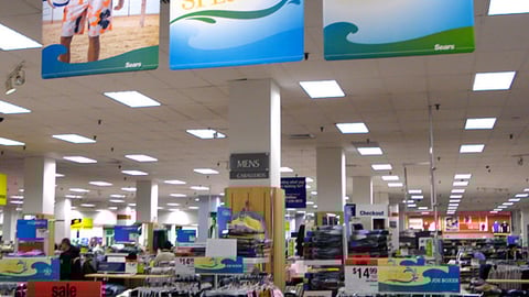 Sears Joe Boxer Ceiling Signs