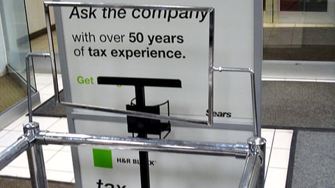 H&R Block Sears Stanchion Sign