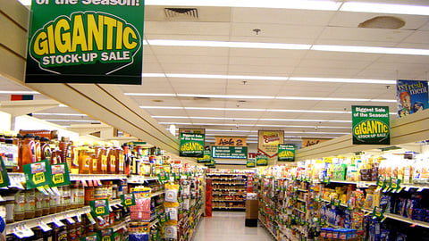 Giant 'Stock-Up Sale' Signage