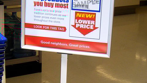 Food Lion 'Lower Price' Stanchion Sign