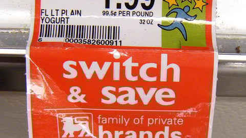 Food Lion 'Switch & Save' Price Label