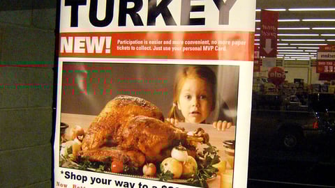 Food Lion 'Free Turkey' Window Poster