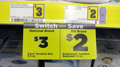 Dollar General 'Switch and Save' Shelf Tag