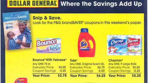 Dollar General P&G brandSaver FSI