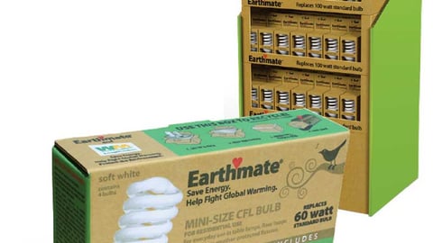 Earthmate CFL Light Bulbs Packaging and Display