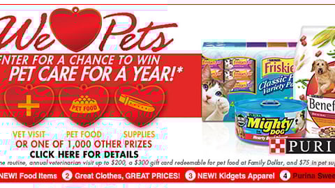 Family Dollar Purina 'We Heart Pets' Online Ad