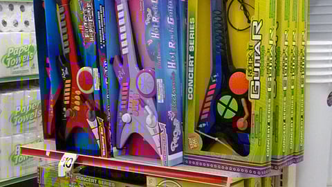 Family Dollar Toy Instruments Endcap