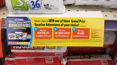 Family Dollar Kimberly-Clark 'Family Adventure' Shelf Sign