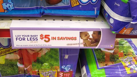 P&G Family Dollar 'Luv Your Baby' Shelf Sign