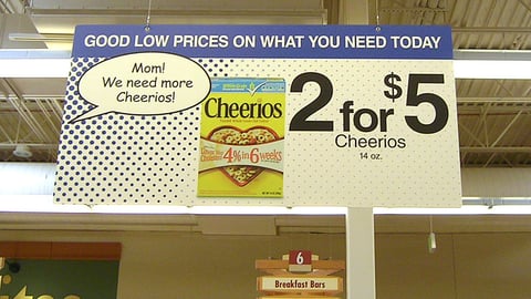 Fred Meyer Cheerios Ceiling Sign
