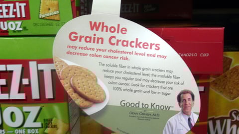 Dean Ornish Whole Grain Crackers Shelf Wobbler