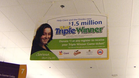 Giant-Landover 'Triple Winner' Ceiling Sign