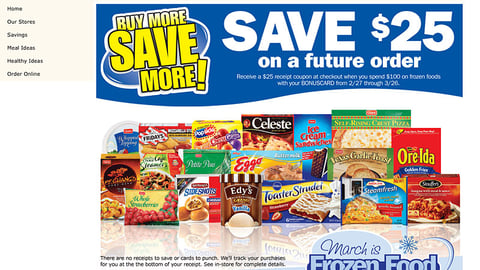 Giant-Carlisle 'Frozen Food Month' Website Ad