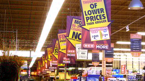 H-E-B 'Lower Prices' Ceiling Signs