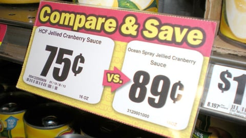 H-E-B 'Compare & Save' Shelf Sign