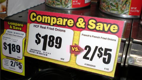H-E-B 'Compare & Save' Shelf Sign