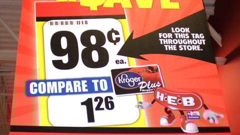 H-E-B 'Compare & Save' Ceiling Sign