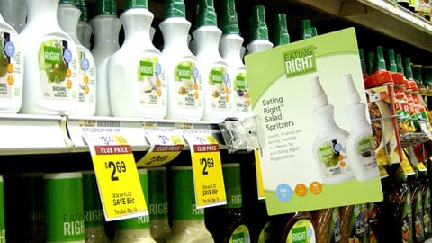 Eating Right Salad Spritzers Shelf Sign