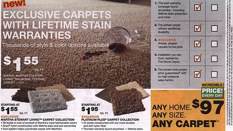Home Depot 'Exclusive Carpets' Feature
