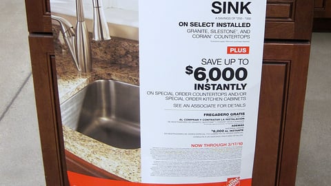 Home Depot 'Free Sink' Poster