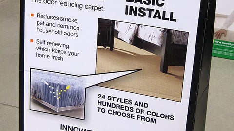 Home Depot Puresque Carpet Installation Sign
