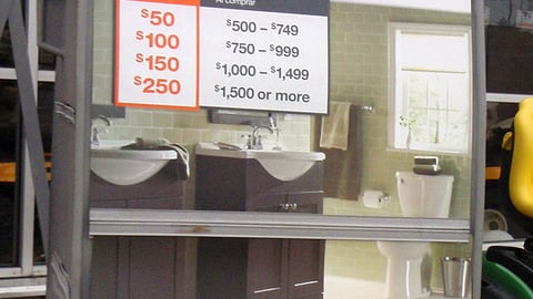 Home Depot 'Bath Event' Stanchion