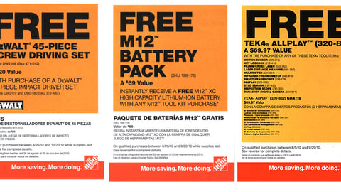 Home Depot Free-with-Purchase Take-Ones