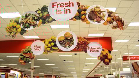 Target 'Fresh Is In' Ceiling Signs