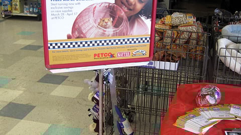 Petco 'Hamster Ball Derby' Stanchion Sign
