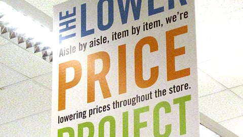 A&P 'Lower Price Project' Ceiling Sign