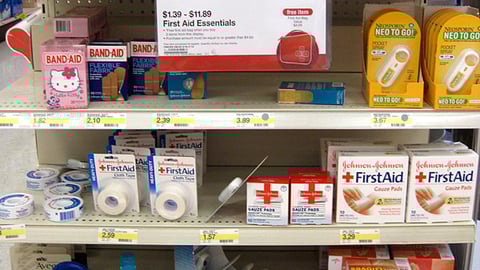 Target J&J 'Free First Aid Bag' Endcap