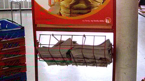 Family Dollar Aunt Jemima 'Exactly the Same' Stanchion Sign