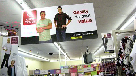 Dollar General Open Trails Ceiling Sign